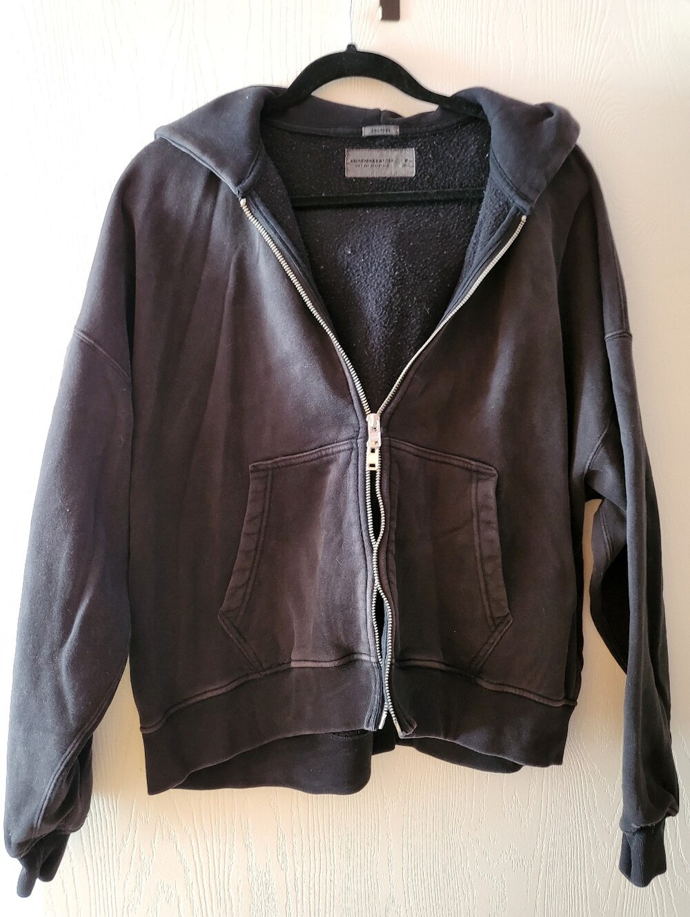 Abercrombie Cropped Fit Double Zip Hoodie